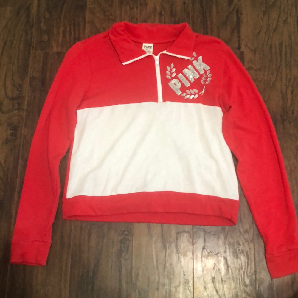 PINK collar sweatshirt